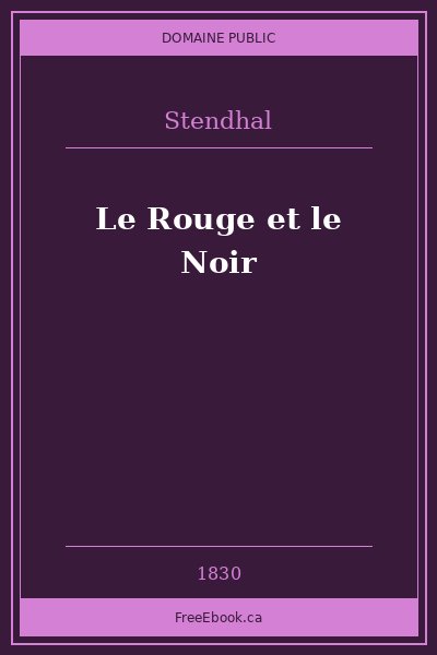 Couverture du livre Le Rouge et le Noir